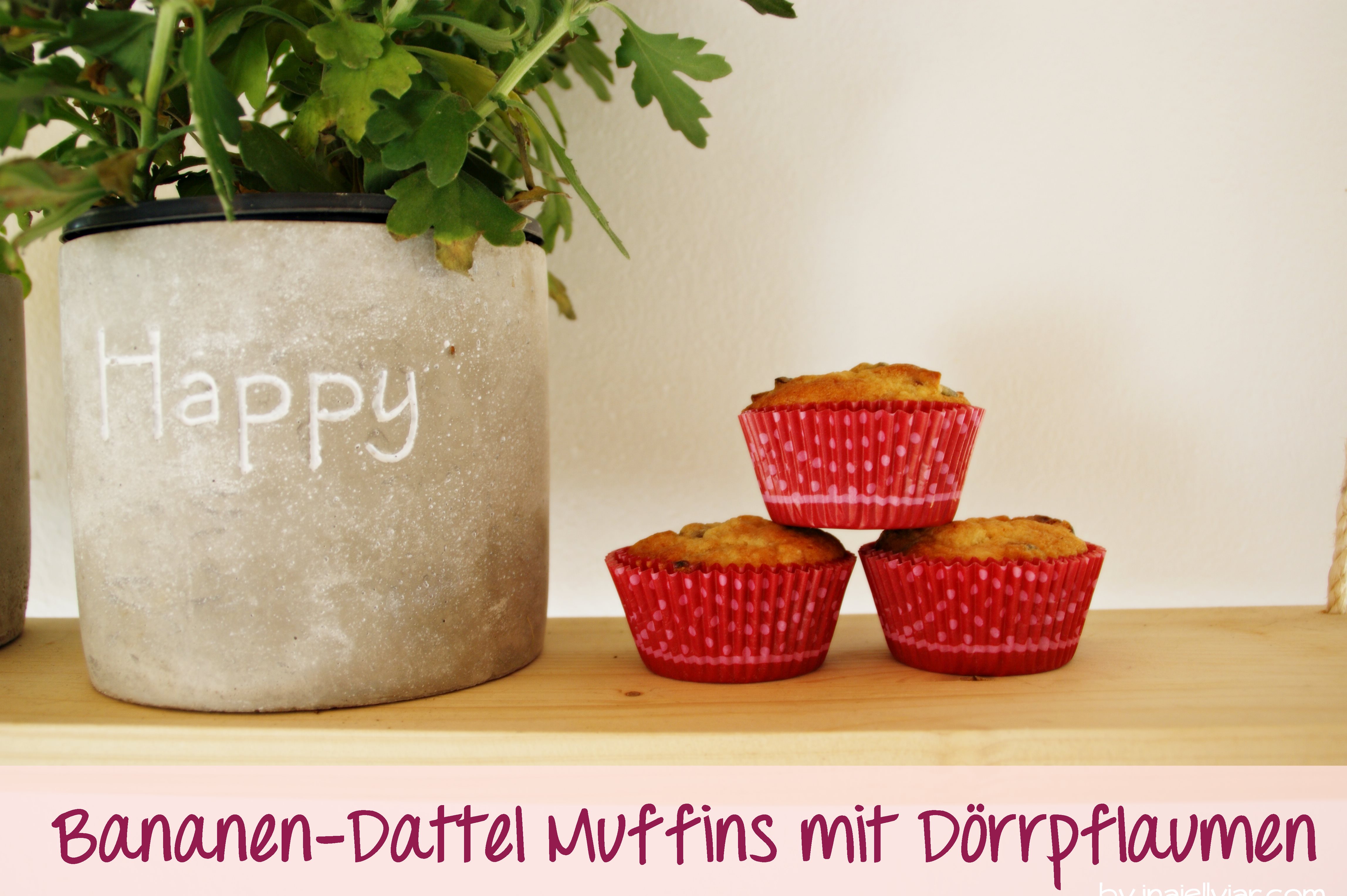 Bananen-Dattel Muffiins mit Dörrpflaumen