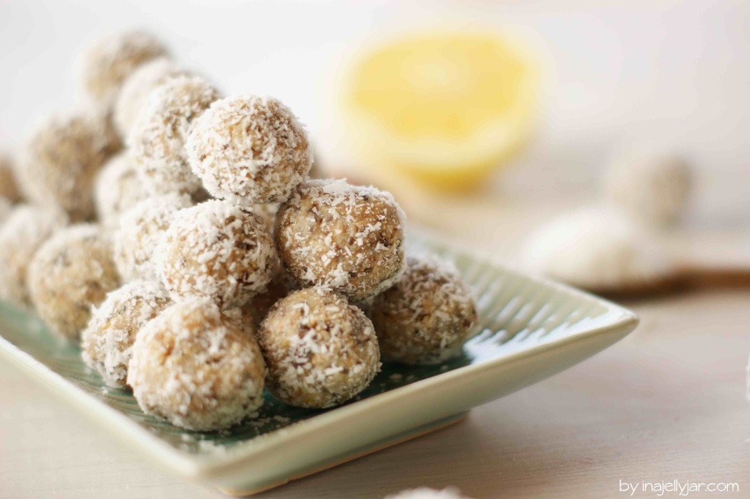 Bliss Balls mit Chia, Kokos und Zitrone