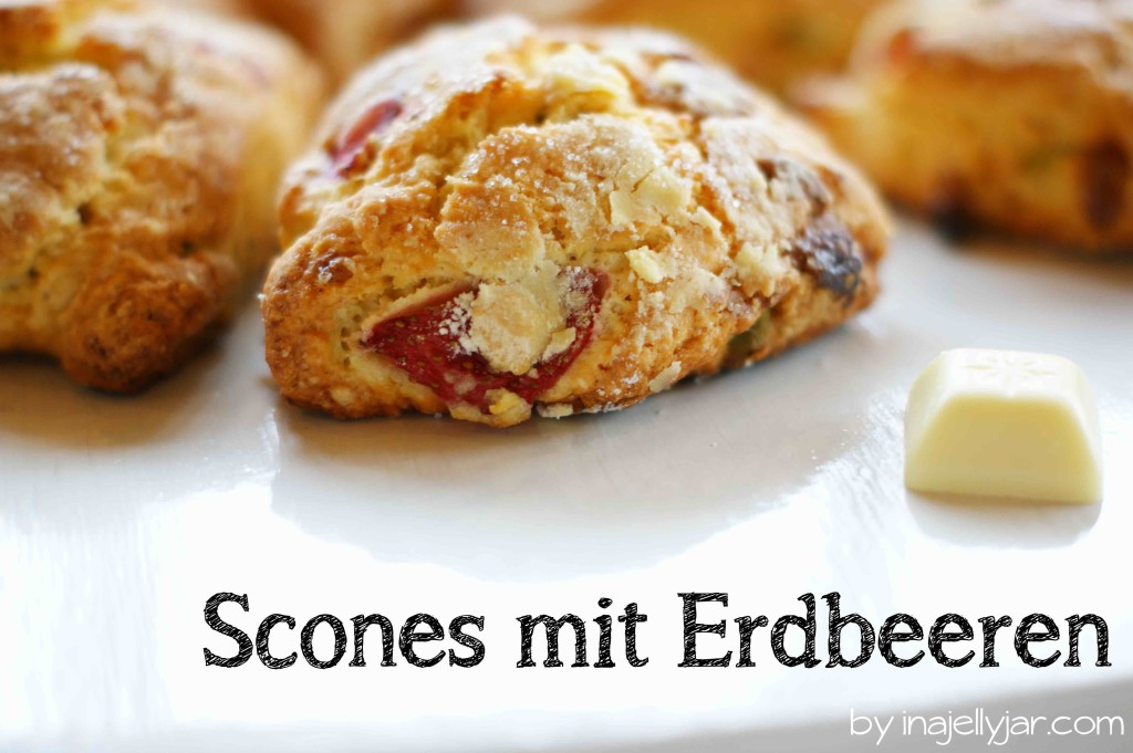 Scones mit Erdbeeren und weißer Schokolade | very british