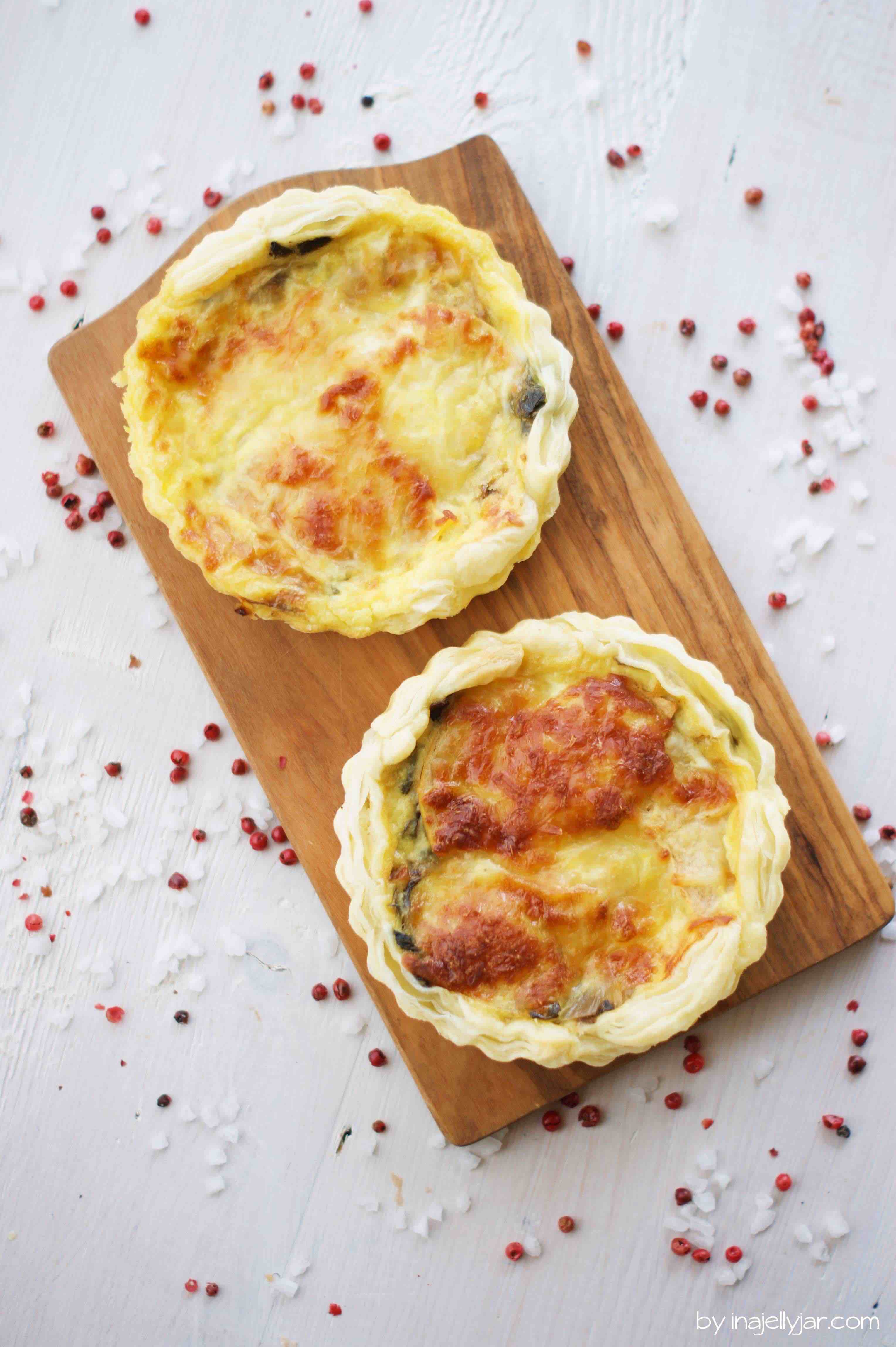 kleine Mangold-Quiches mit Käse und Apfel