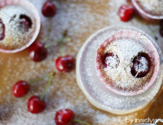 Mandel-Teacakes mit Kirschen, Kirschmuffins, Kirschen, Mandeln, Teacakes, Sommergebäck, Sommermuffin, backen im Sommer, einfach