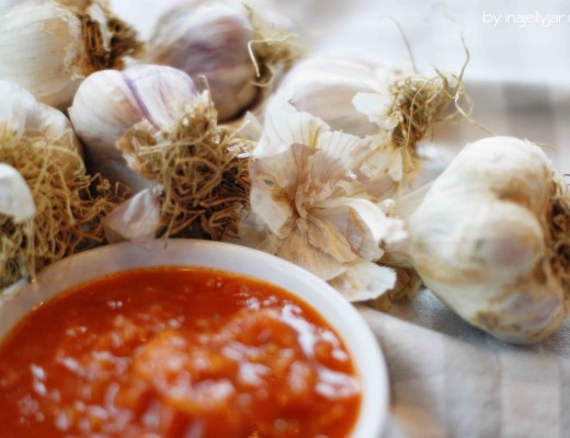 Marillen-Tomaten Ketchup mit ganz vielen Gewürzen und Knoblauch