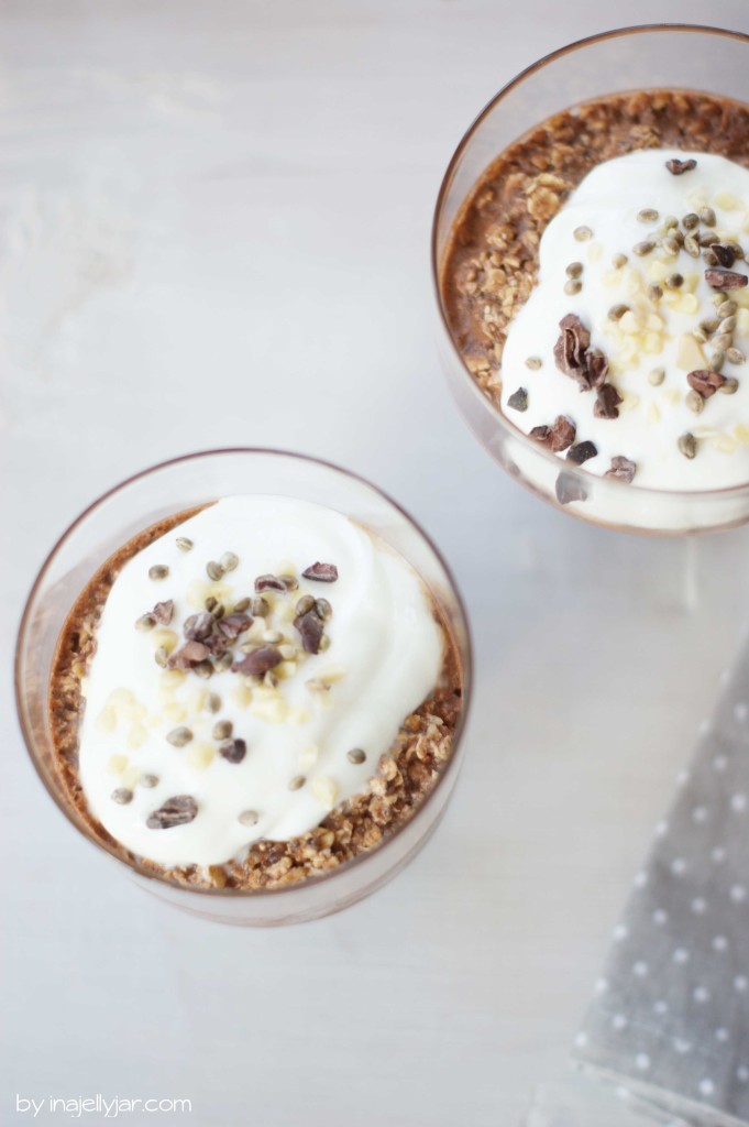 Vegane Overnight Oats mit Schokolade