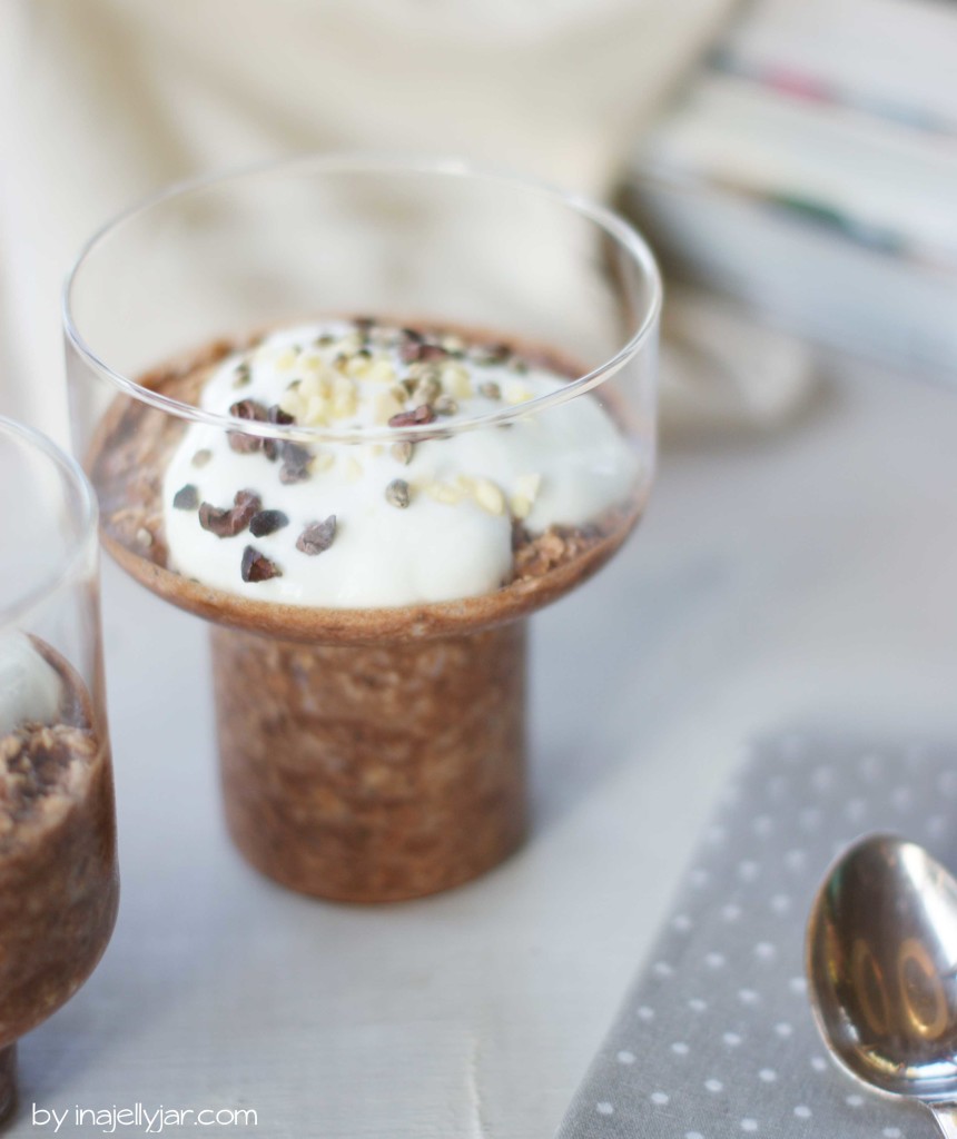 Vegane Overnight Oats mit Schokolade