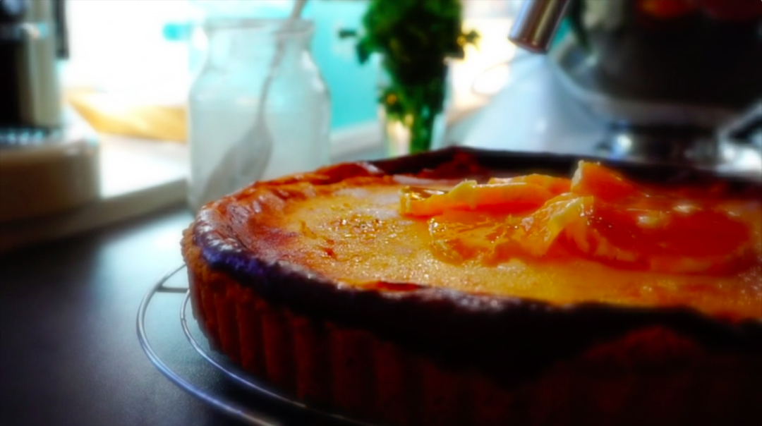 Mascarpone Tarte mit karamellisierten Orangen