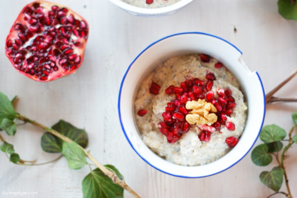 veganer gepoppter Amaranth Porridge 