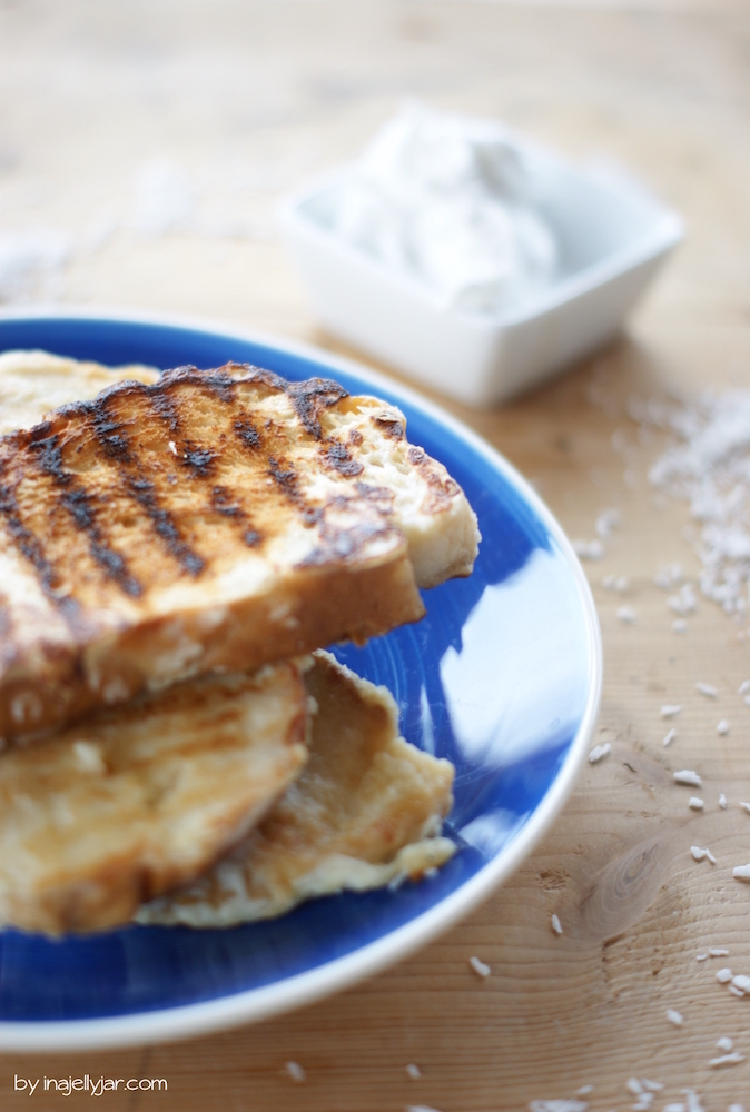 Eierlikör French Toast mit Kokossahne