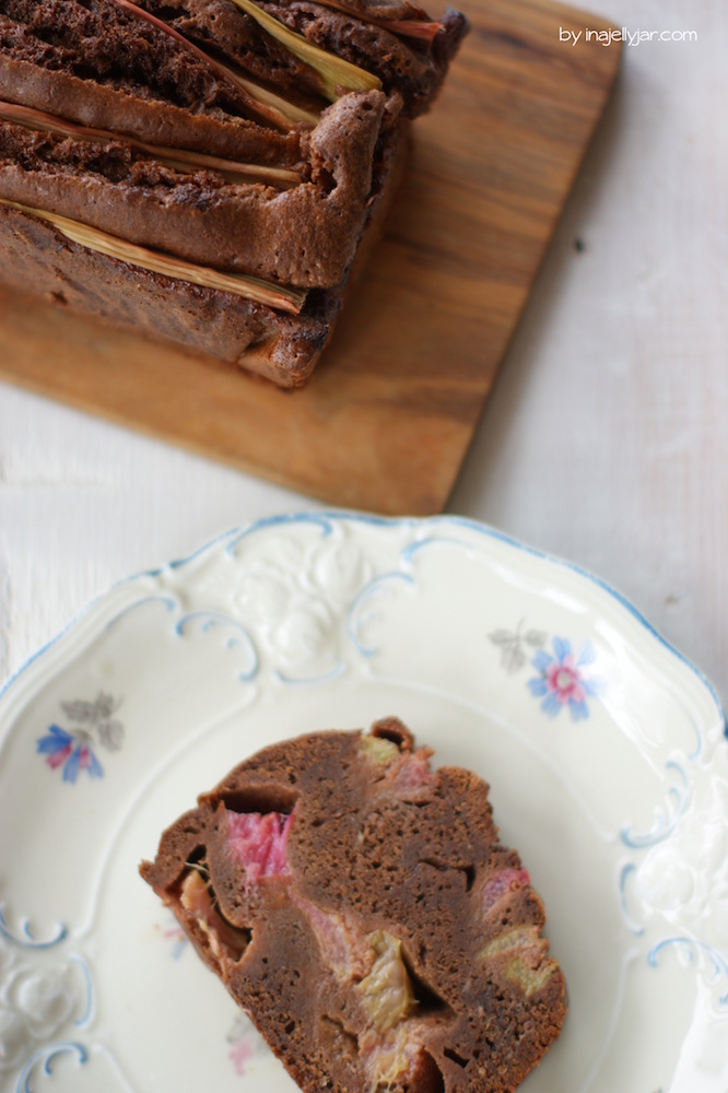 Rezept für Schoko-Rhabarberkuchen