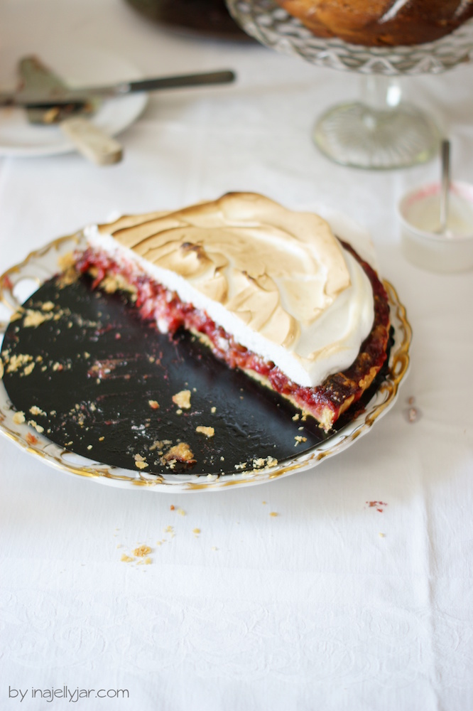 Kriecherltarte mit Baiserhaube backen