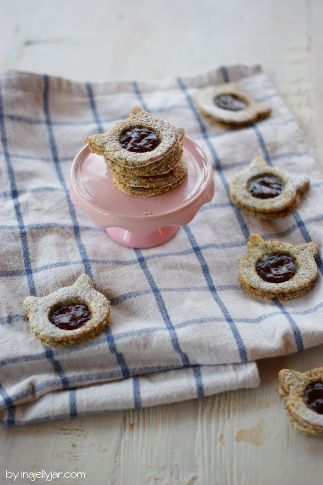 Rezept für Linzer Augen mit Mohn und Kriecherl-Marmelade