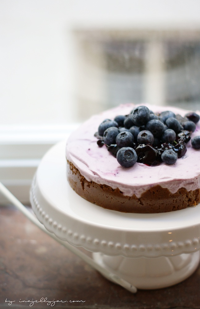 no-bake Cheesecake mit Heidelbeeren