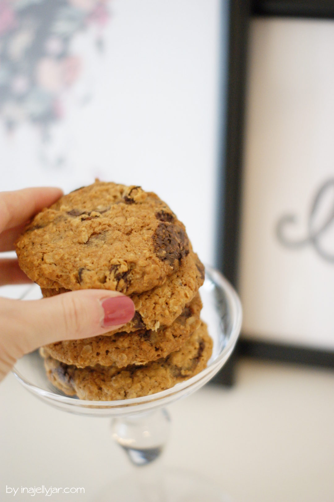 Bourbon Chocolate Chunk Cookies mit Haferflocken