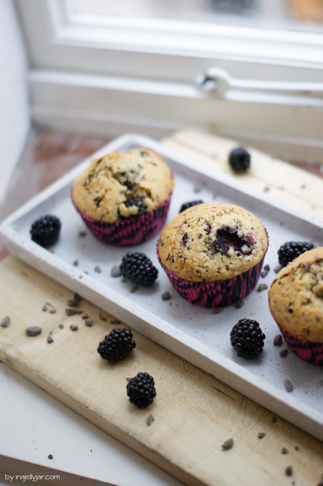 Brombeer-Muffins mit Schokolade