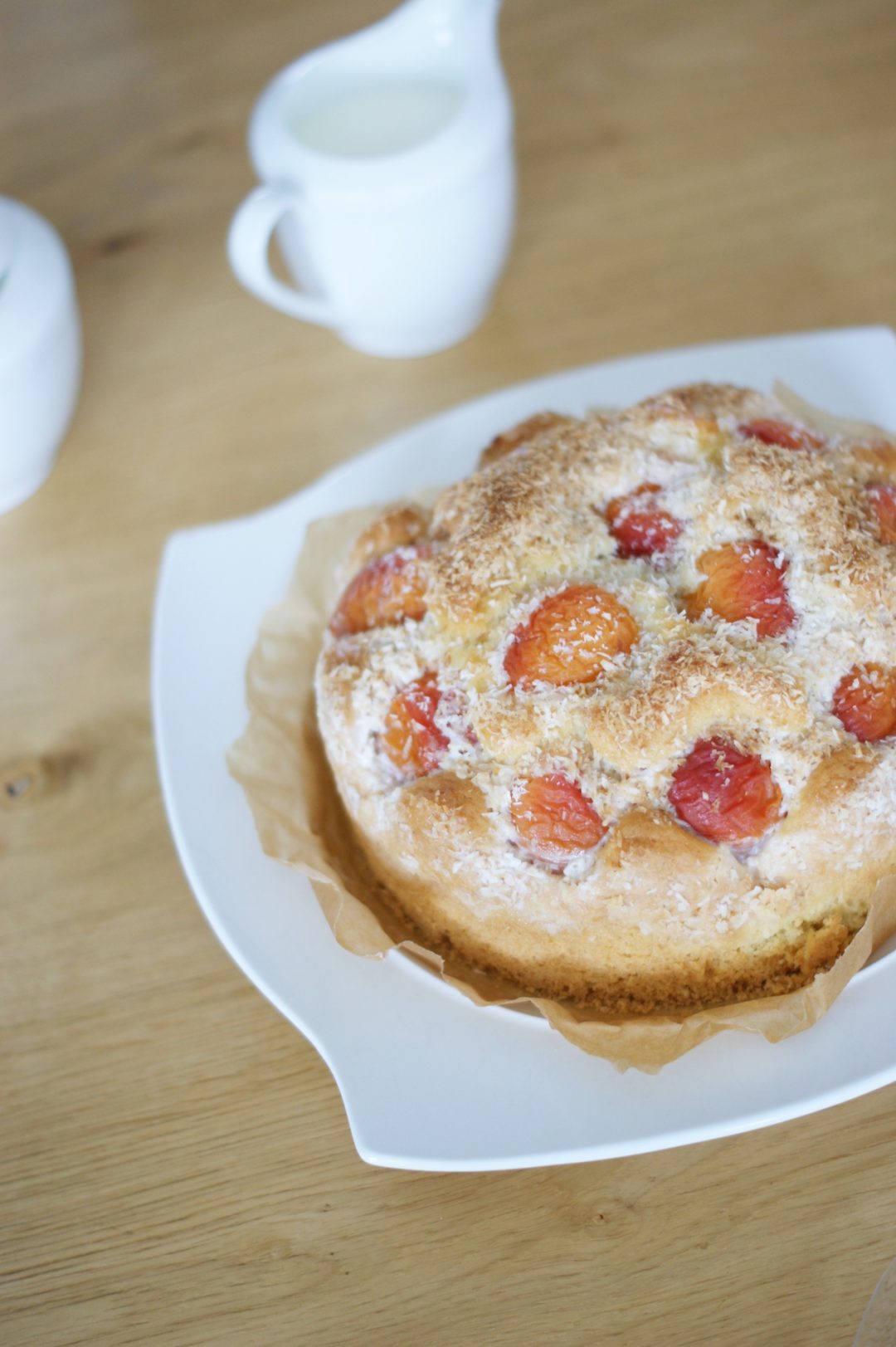 Rezept für Marillenkuchen mit Kokosguss